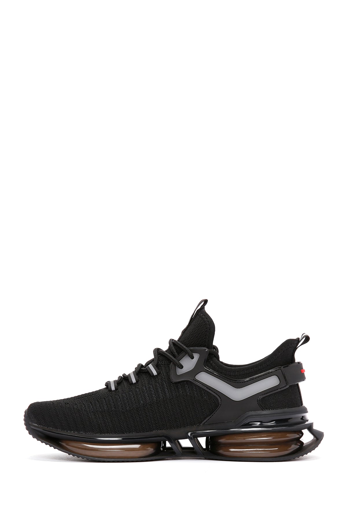 Erkek Siyah Bağcıklı Kalın Tabanlı Kumaş Sneaker