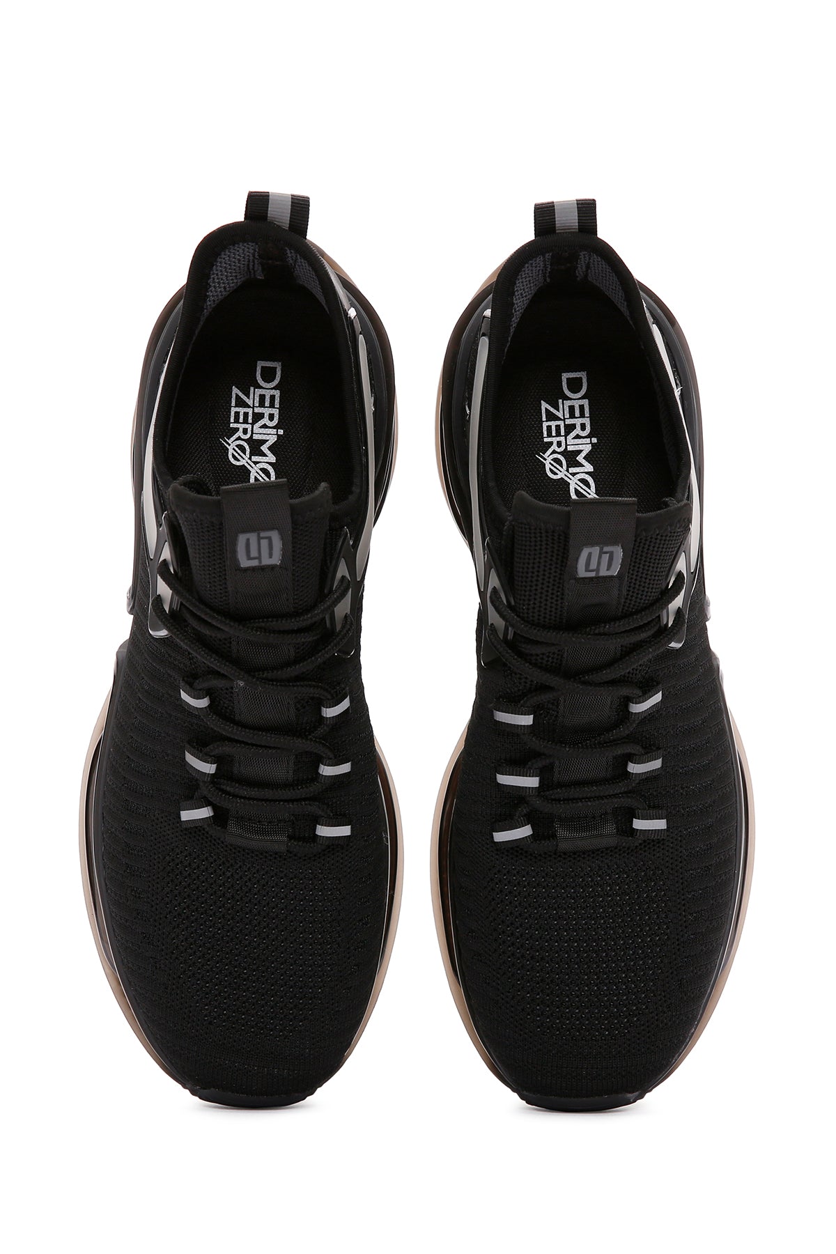 Erkek Siyah Bağcıklı Kalın Tabanlı Kumaş Sneaker