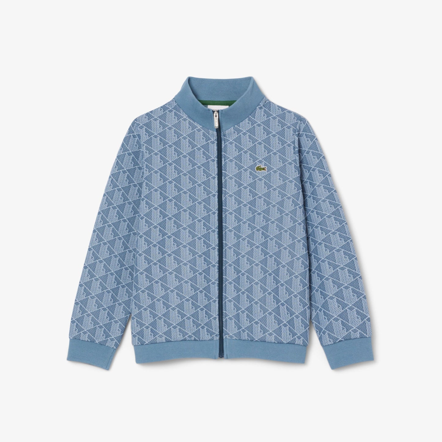 Çocuk Fermuarlı Monogram Mavi Sweatshirt