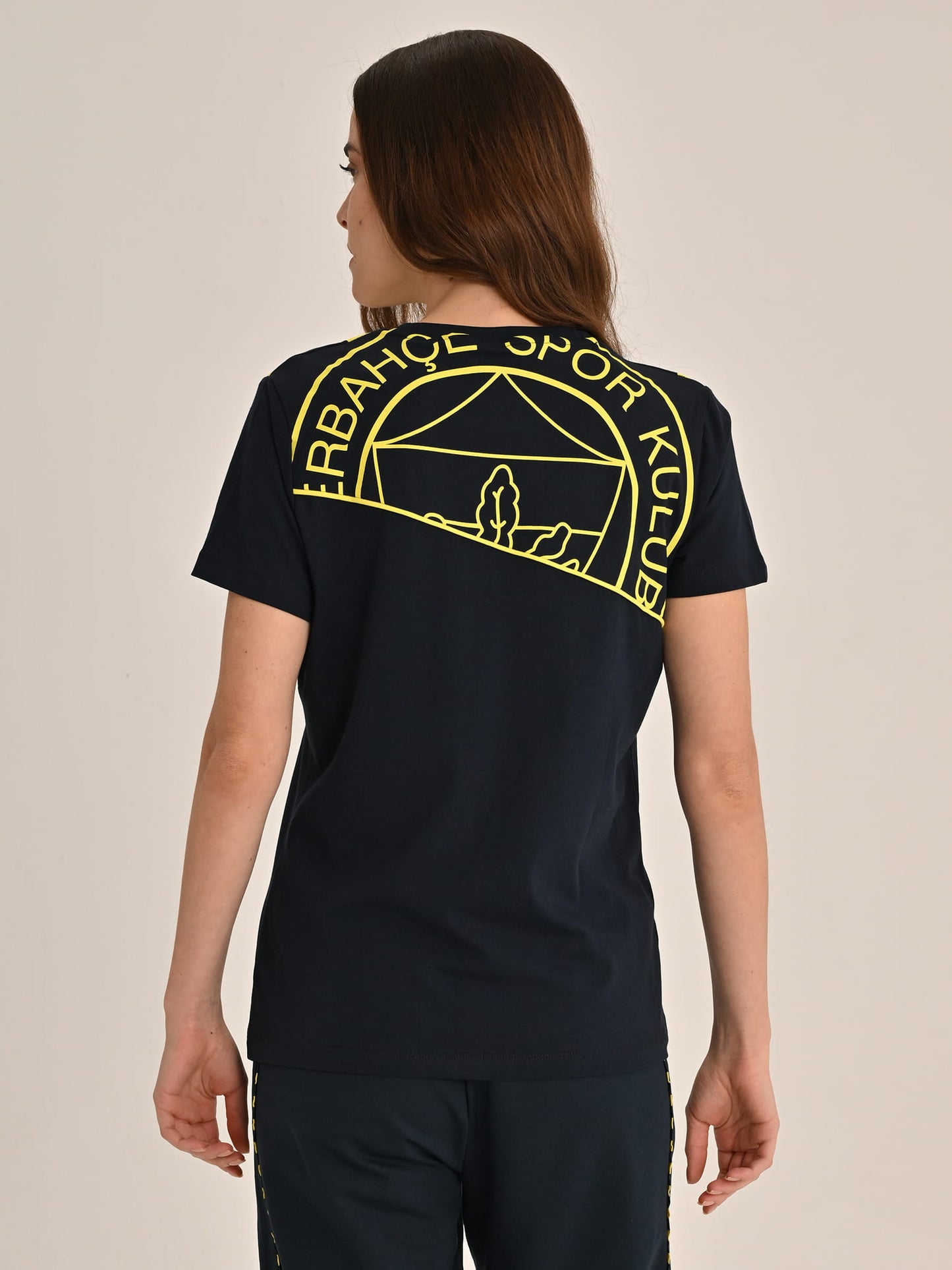 Fenerbahçe Lacivert Tribün Çubuk Bloklu Kadın Tshirt