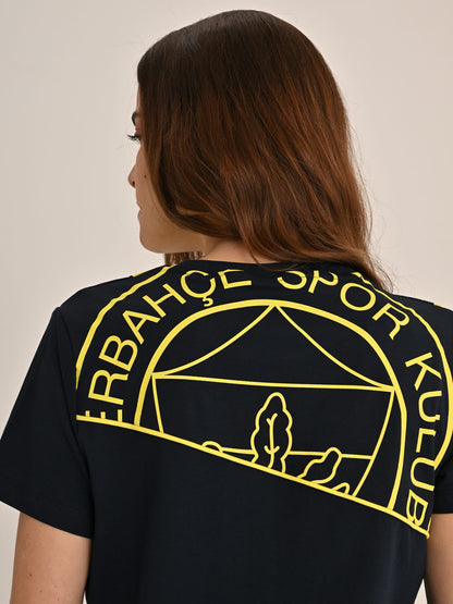 Fenerbahçe Lacivert Tribün Çubuk Bloklu Kadın Tshirt