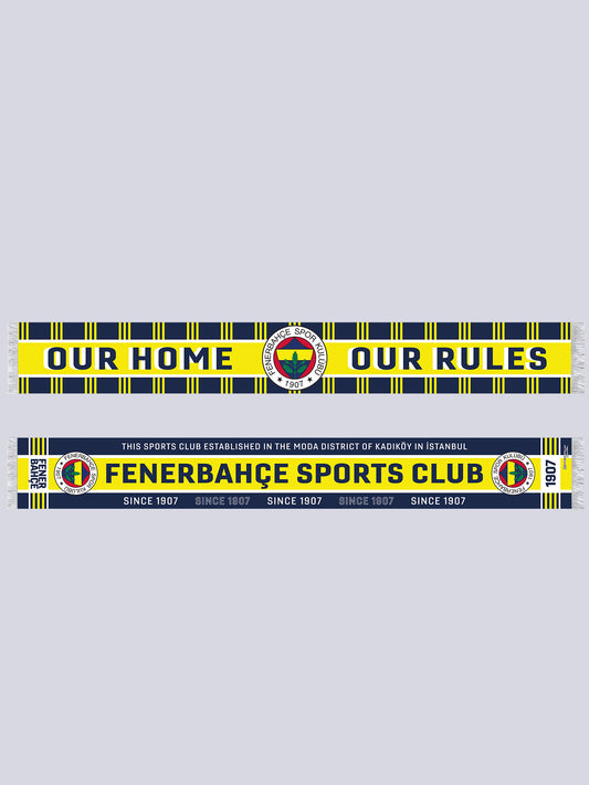 Fenerbahçe Sarı Lacivert Our Home Our Rules Unisex Şal