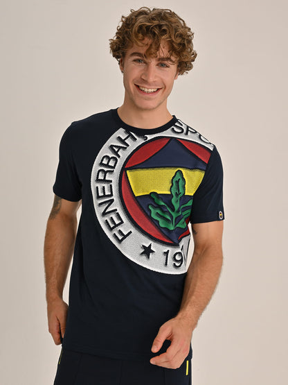 Fenerbahçe Lacivert Tribün Altı Renk Logolu Erkek Tshirt