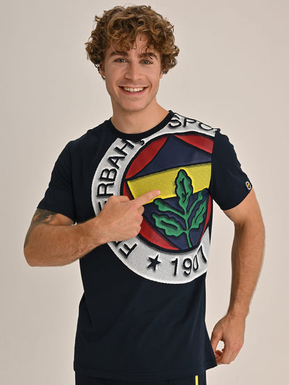 Fenerbahçe Lacivert Tribün Altı Renk Logolu Erkek Tshirt