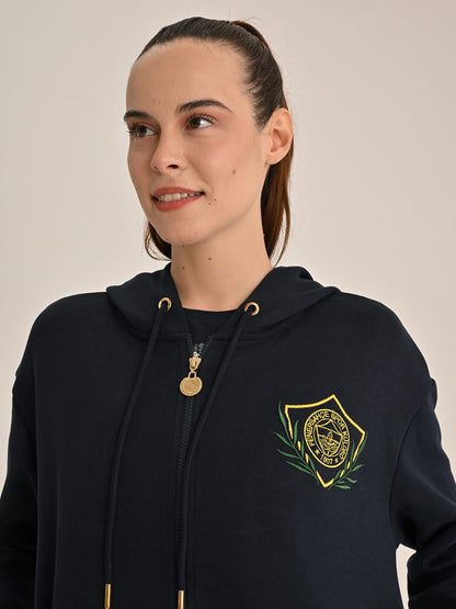 Fenerbahçe Lacivert Kolej Çelenkli Kadın Sweatshirt