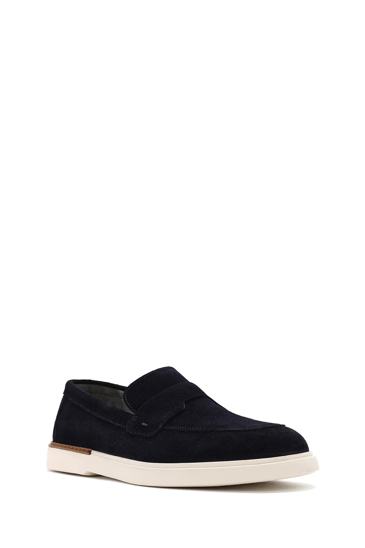 Erkek Lacivert Süet Deri Casual Loafer