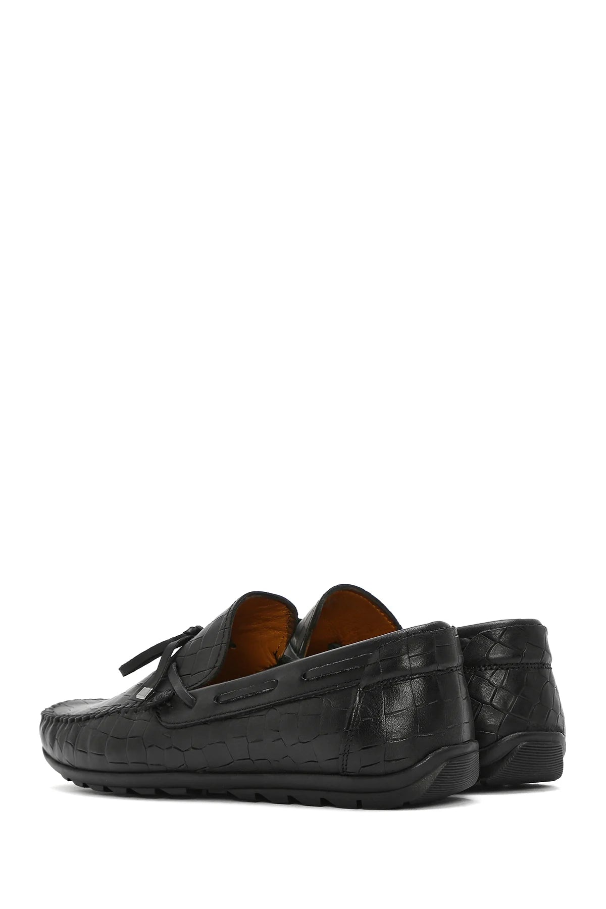 Erkek Siyah Kroko Deri Loafer
