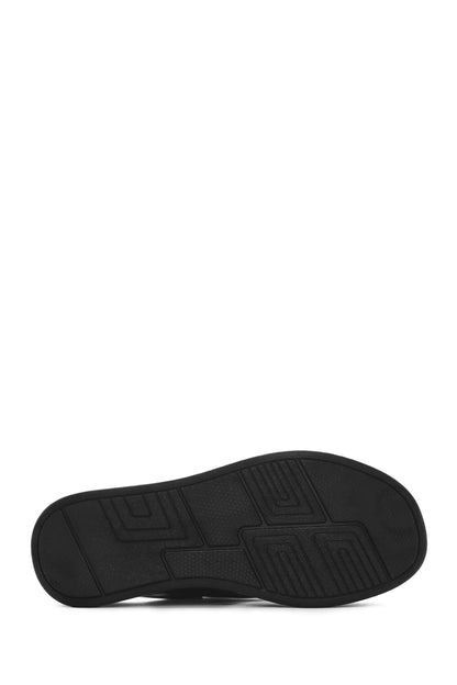Kadın Siyah Kalın Tabanlı Deri Comfort Sandalet