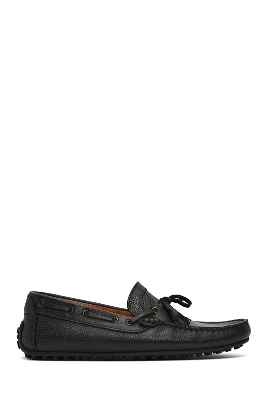 Erkek Siyah Püsküllü Deri Loafer