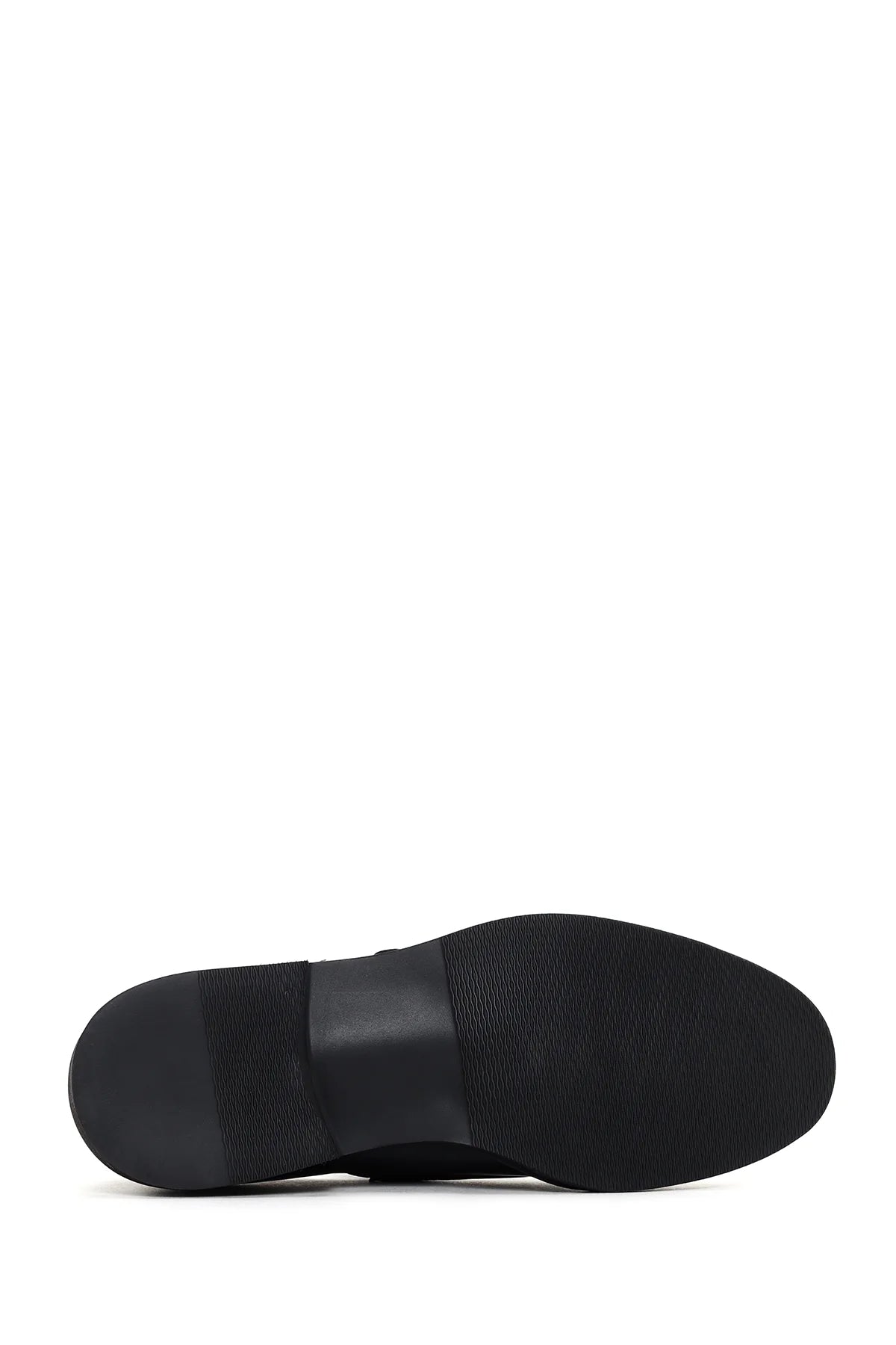 Erkek Siyah Çift Tokalı Deri Casual Loafer