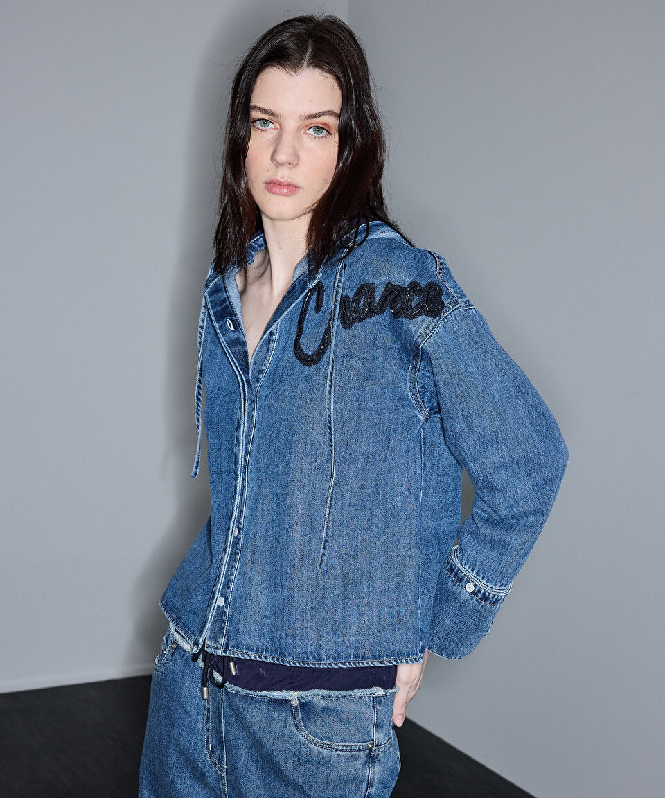 Mavi Kontrast Kapüşonlu Denim Gömlek Is1260025105089 | Ipekyol