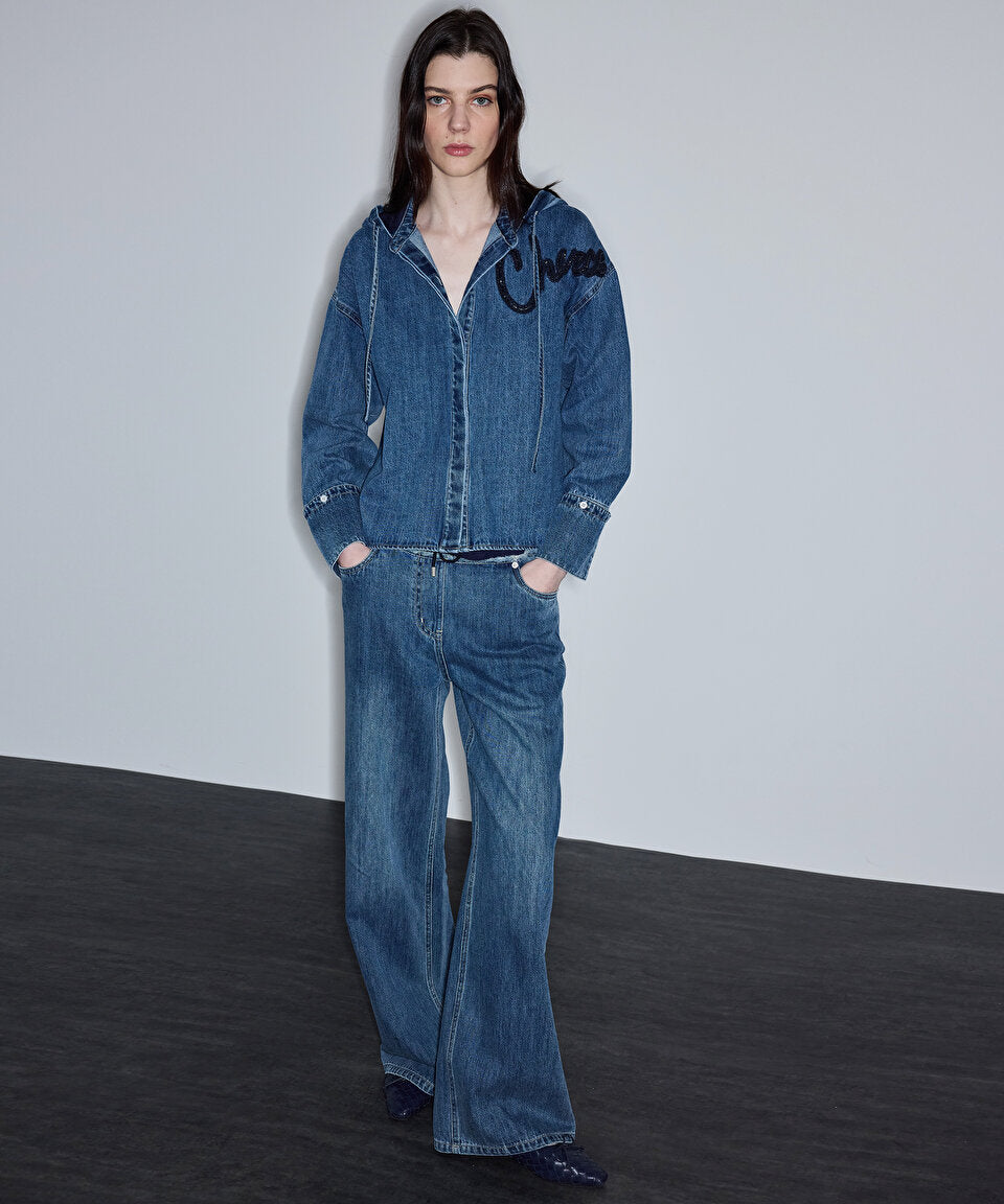 Mavi Kontrast Kapüşonlu Denim Gömlek Is1260025105089 | Ipekyol