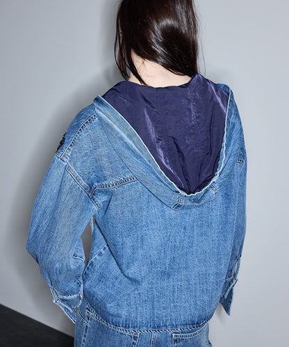 Mavi Kontrast Kapüşonlu Denim Gömlek Is1260025105089 | Ipekyol