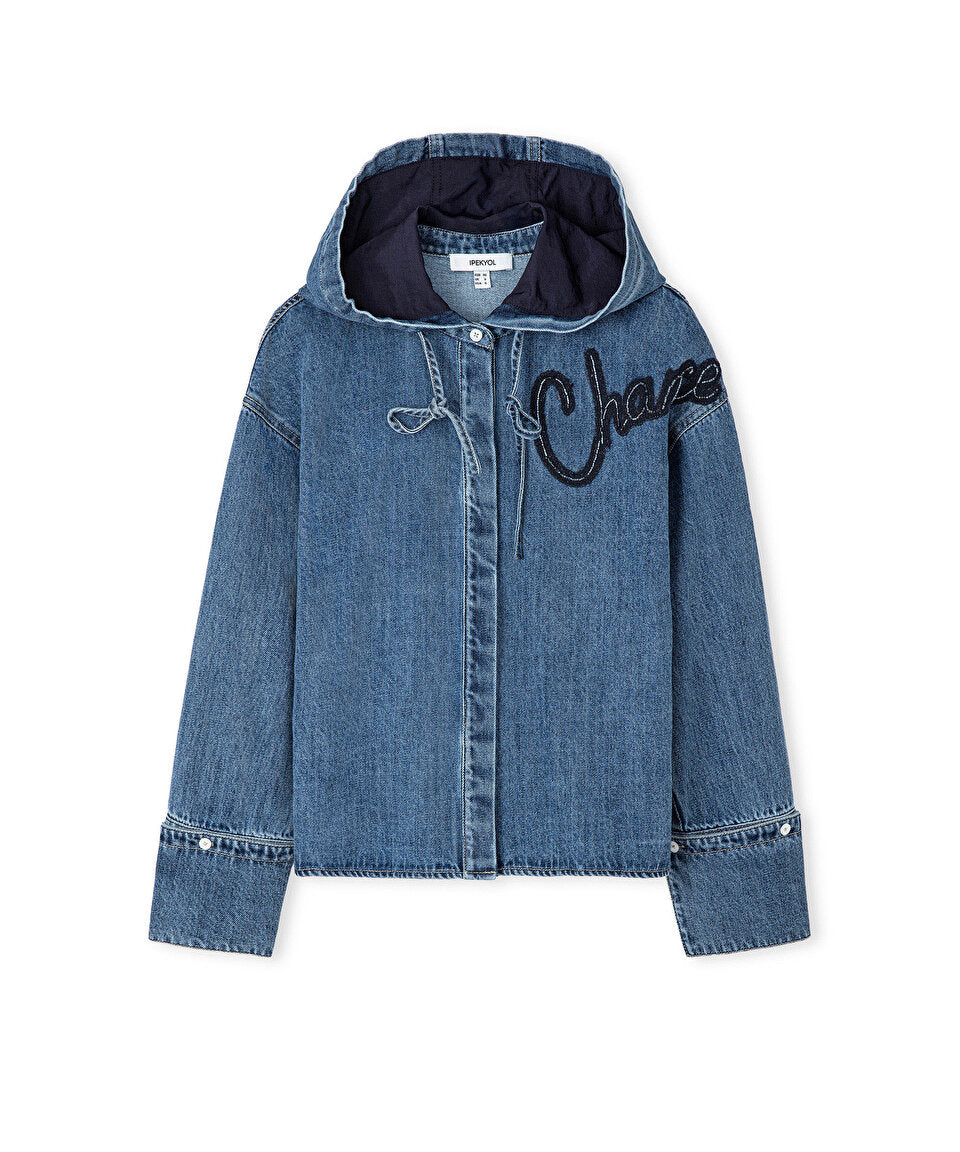Mavi Kontrast Kapüşonlu Denim Gömlek Is1260025105089 | Ipekyol