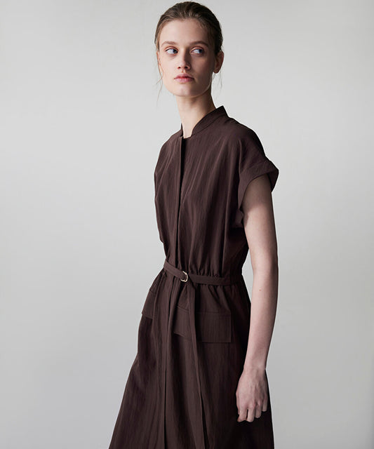 Kahverengi Ince Kuşaklı Gömlek Elbise Is1260002235074 | Ipekyol