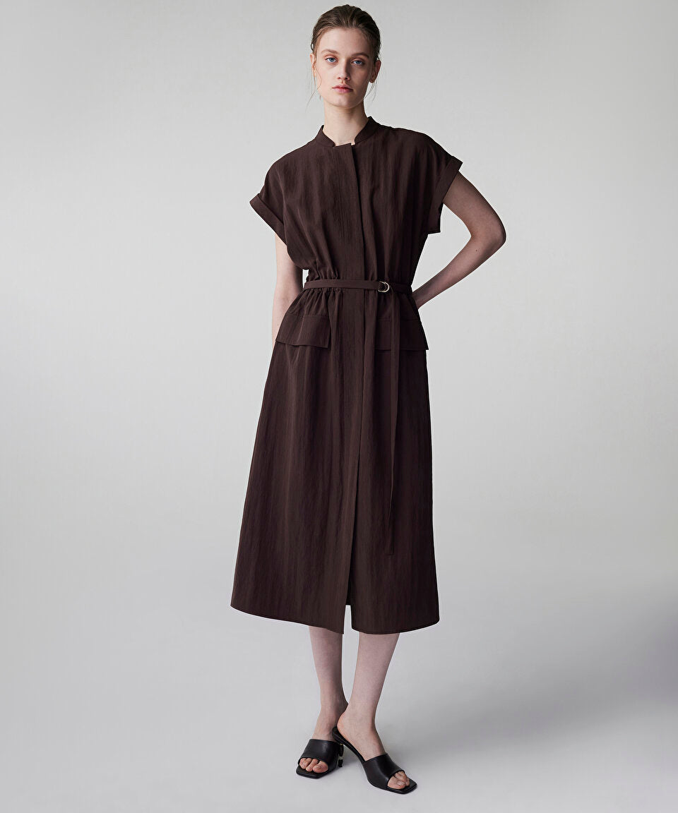 Kahverengi Ince Kuşaklı Gömlek Elbise Is1260002235074 | Ipekyol