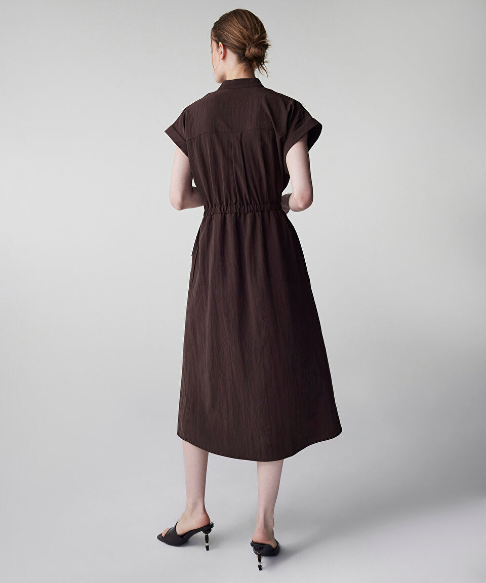 Kahverengi Ince Kuşaklı Gömlek Elbise Is1260002235074 | Ipekyol