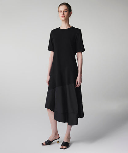 Siyah Kumaş Mix Asimetrik Elbise Is1260002233001 | Ipekyol