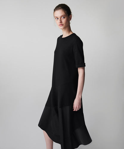 Siyah Kumaş Mix Asimetrik Elbise Is1260002233001 | Ipekyol