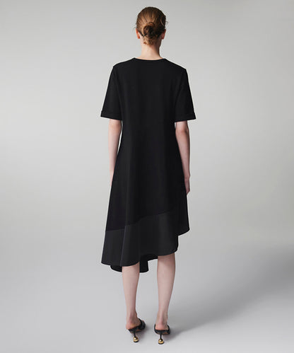 Siyah Kumaş Mix Asimetrik Elbise Is1260002233001 | Ipekyol