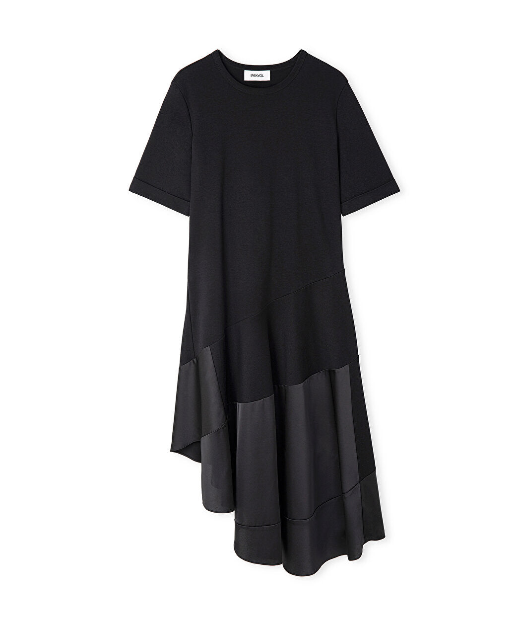 Siyah Kumaş Mix Asimetrik Elbise Is1260002233001 | Ipekyol