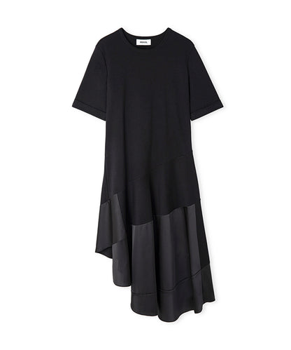 Siyah Kumaş Mix Asimetrik Elbise Is1260002233001 | Ipekyol