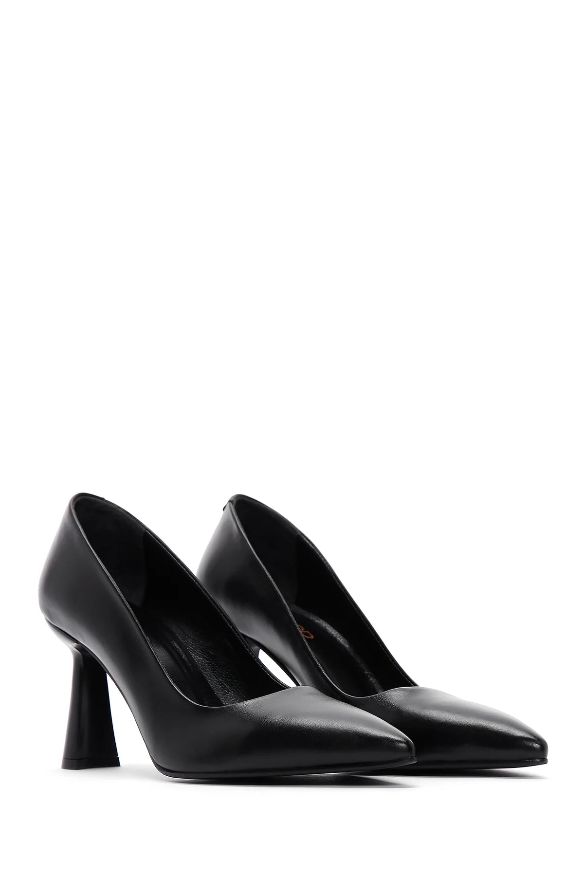 Kadın Siyah Topuklu Deri Stiletto