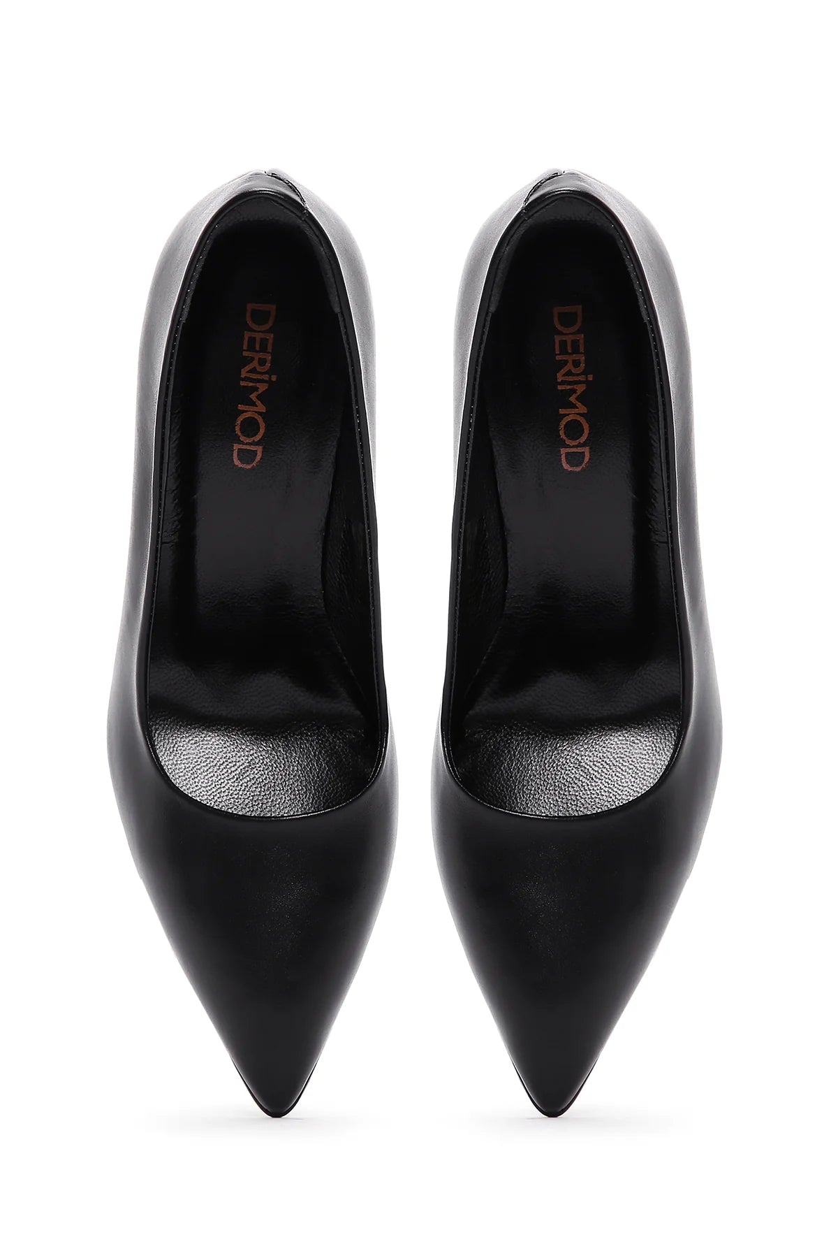 Kadın Siyah Topuklu Deri Stiletto
