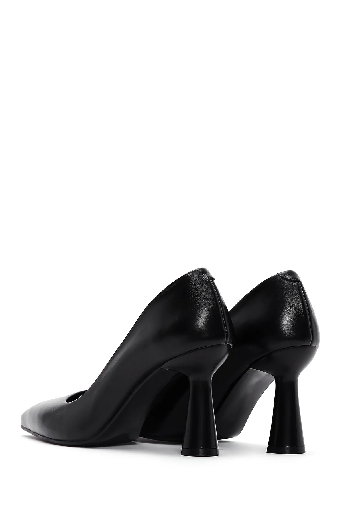 Kadın Siyah Topuklu Deri Stiletto