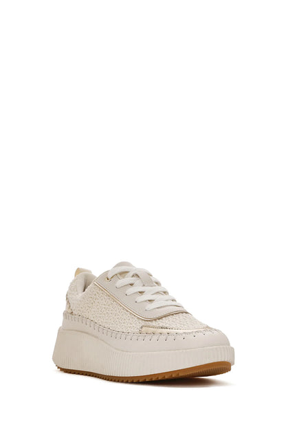 Kadın Bej Bağcıklı Kalın Tabanlı Örgülü Sneaker
