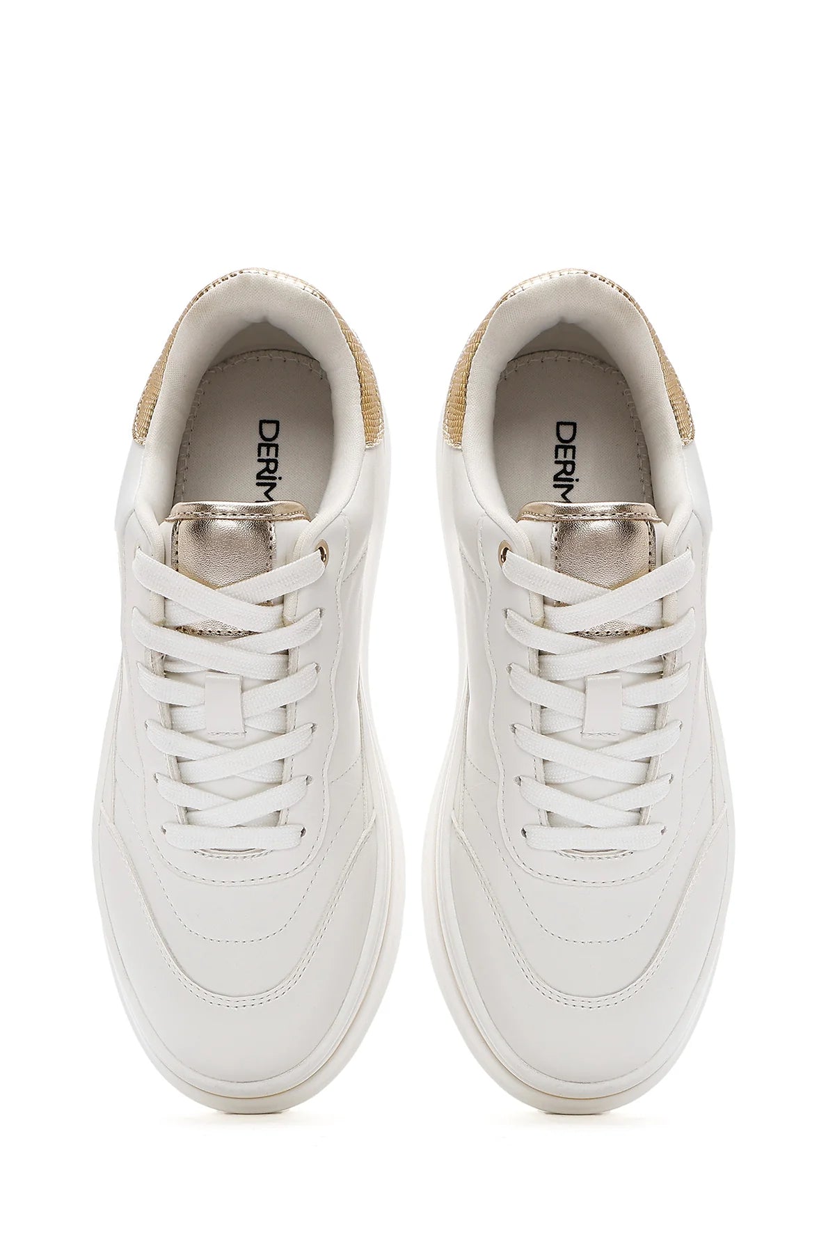 Kadın Beyaz Bağcıklı Kalın Tabanlı Sneaker
