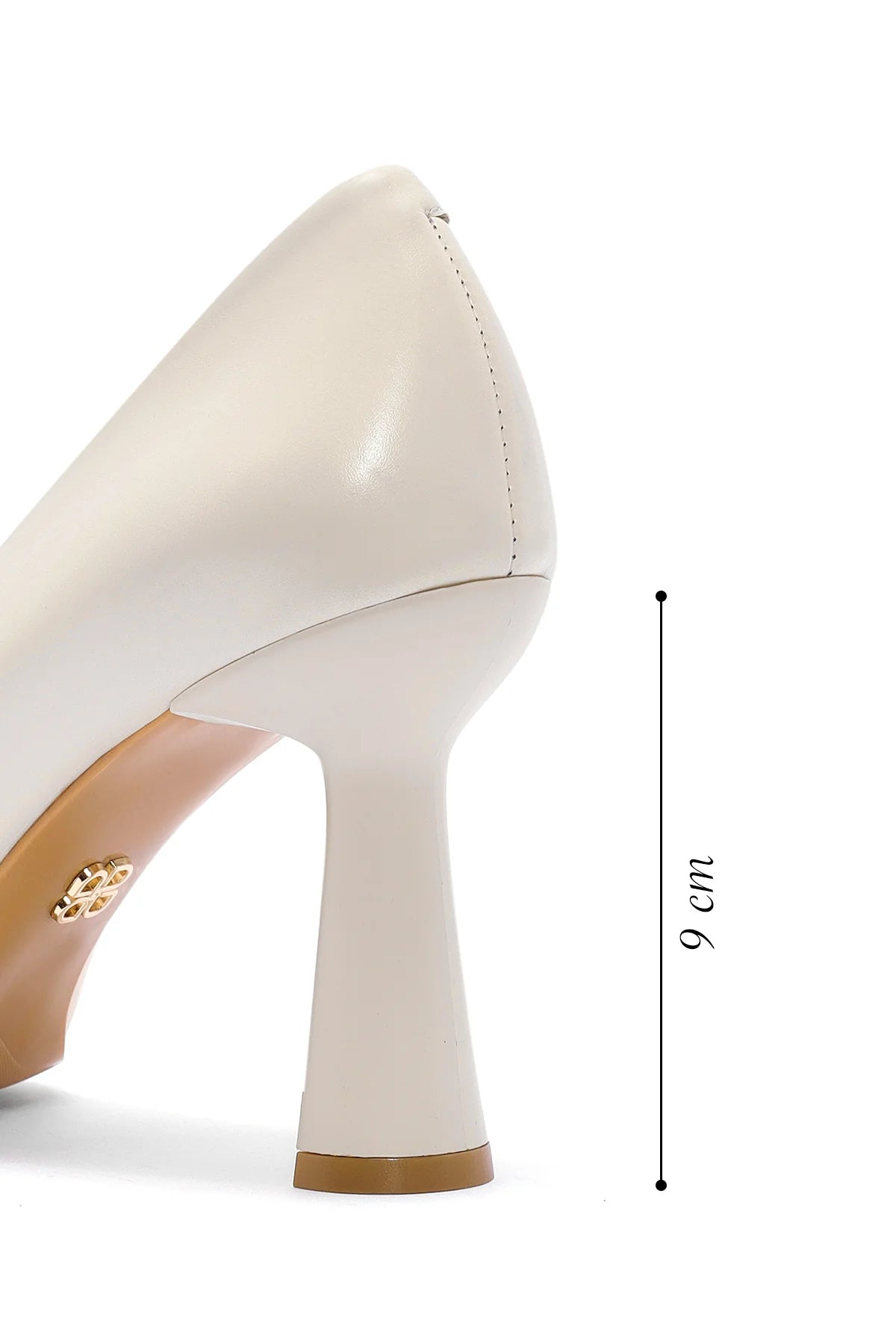 Kadın Bej Topuklu Deri Stiletto
