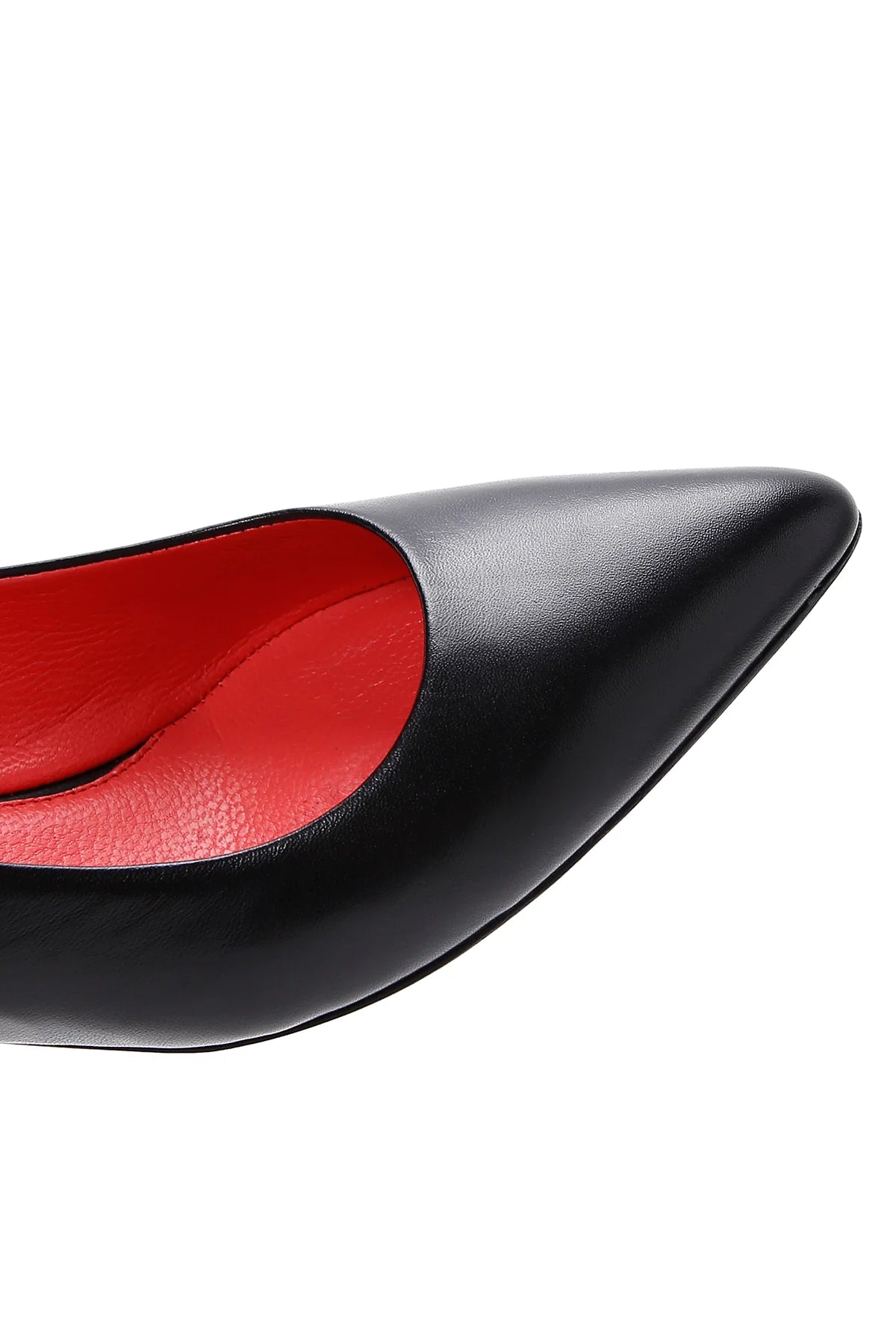 Derimod Gritti Kadın Siyah Arkası Açık Kısa Kalın Topuklu Deri Ayakkabı