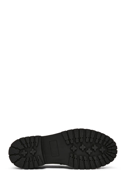 Kadın Siyah Toka Detaylı Kalın Tabanlı Deri Maskülen Loafer