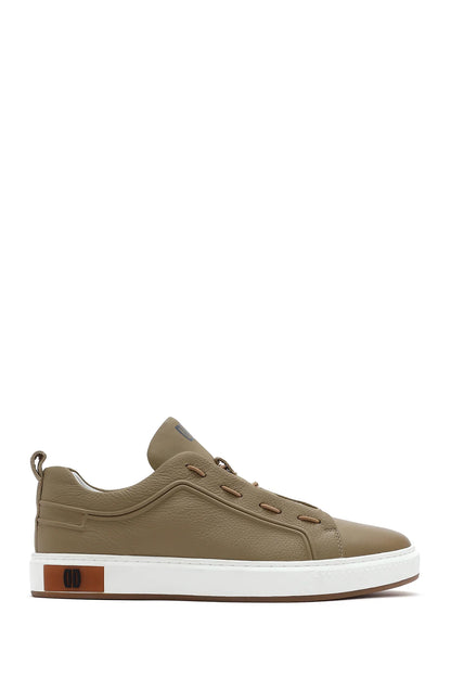 Erkek Bej Deri Sneaker