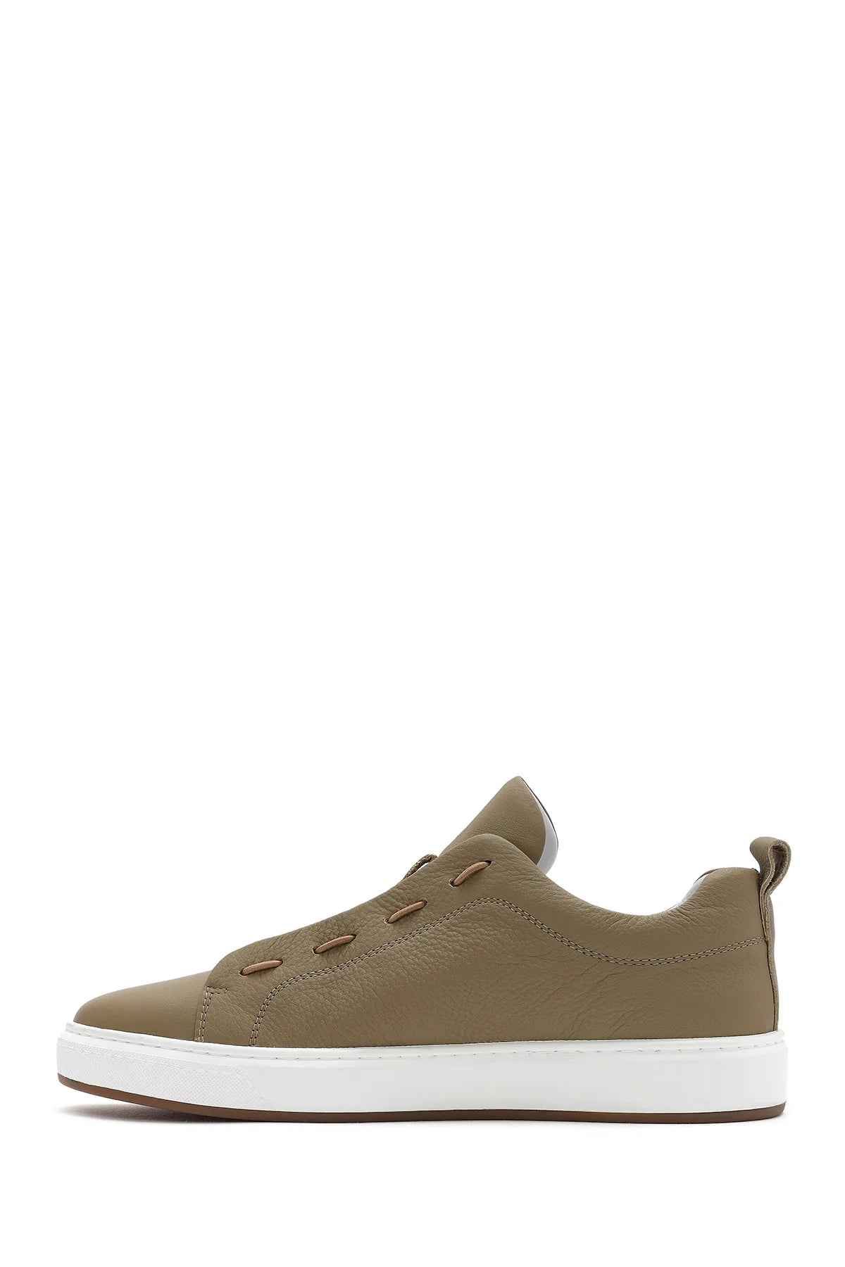 Erkek Bej Deri Sneaker