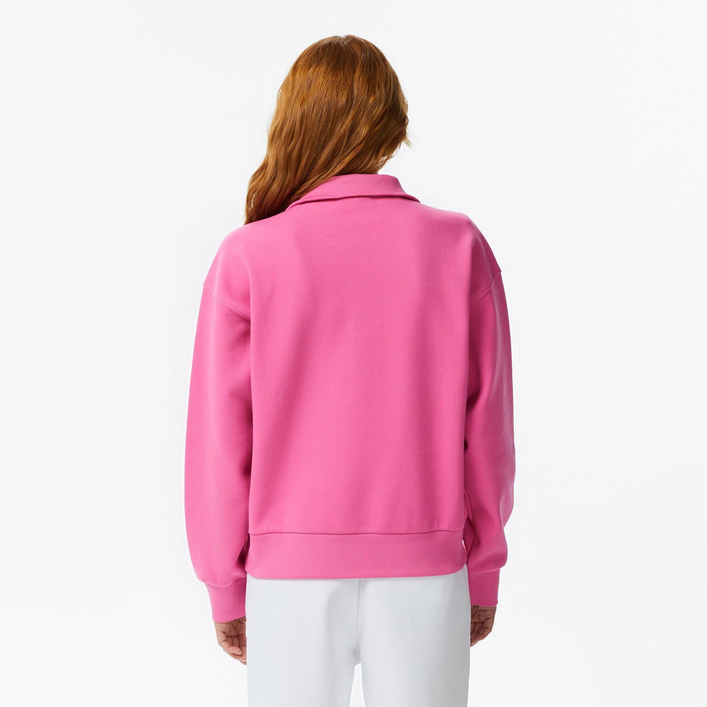 Kadın Relaxed Fit Yarım Fermuarlı Koyu Pembe Sweatshirt