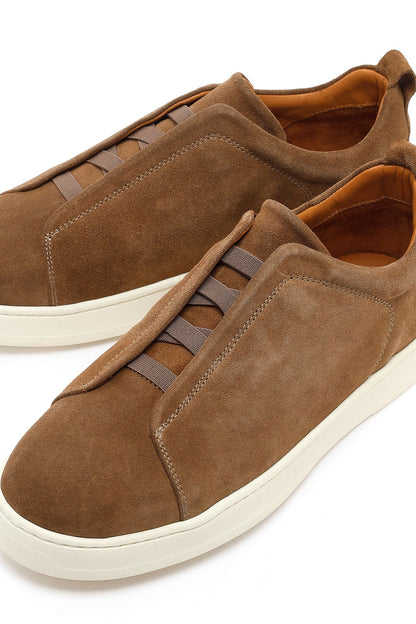 Erkek Taba Süet Deri Sneaker