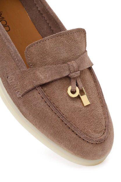 Kadın Vizon Süet Deri Maskülen Loafer