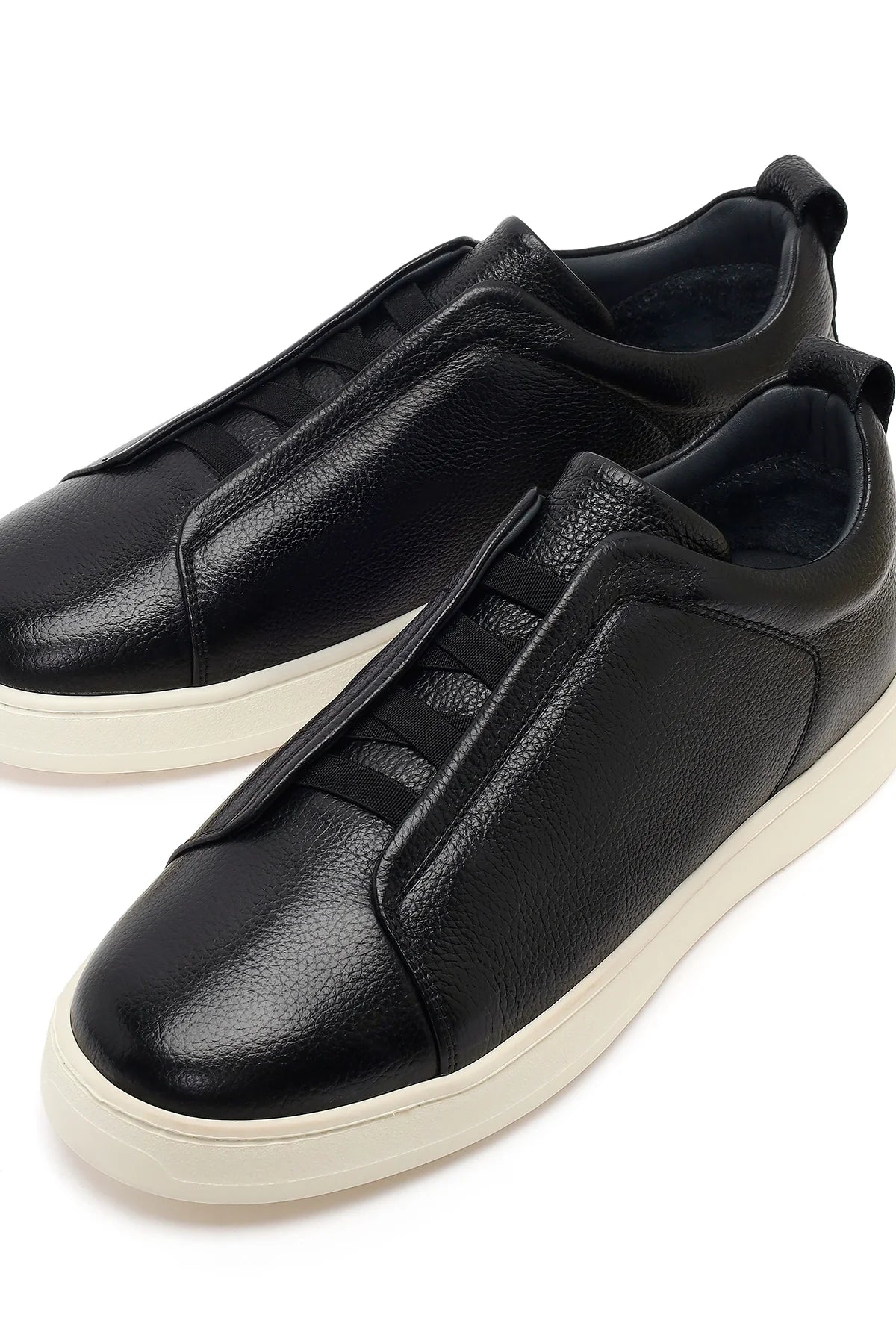 Erkek Siyah Deri Sneaker