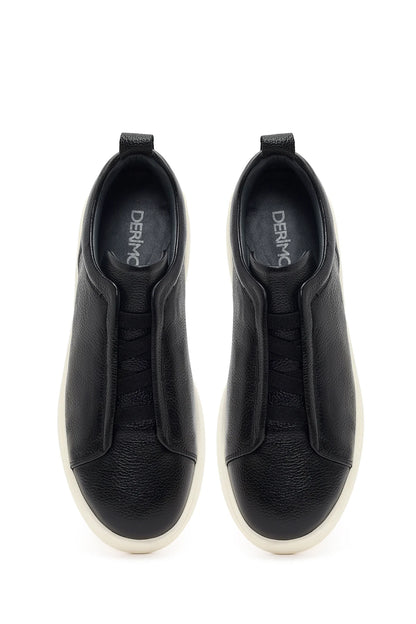 Erkek Siyah Deri Sneaker