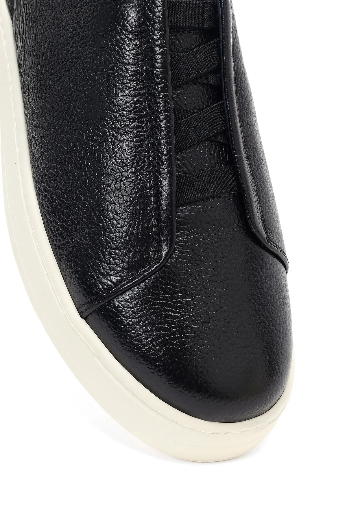 Erkek Siyah Deri Sneaker