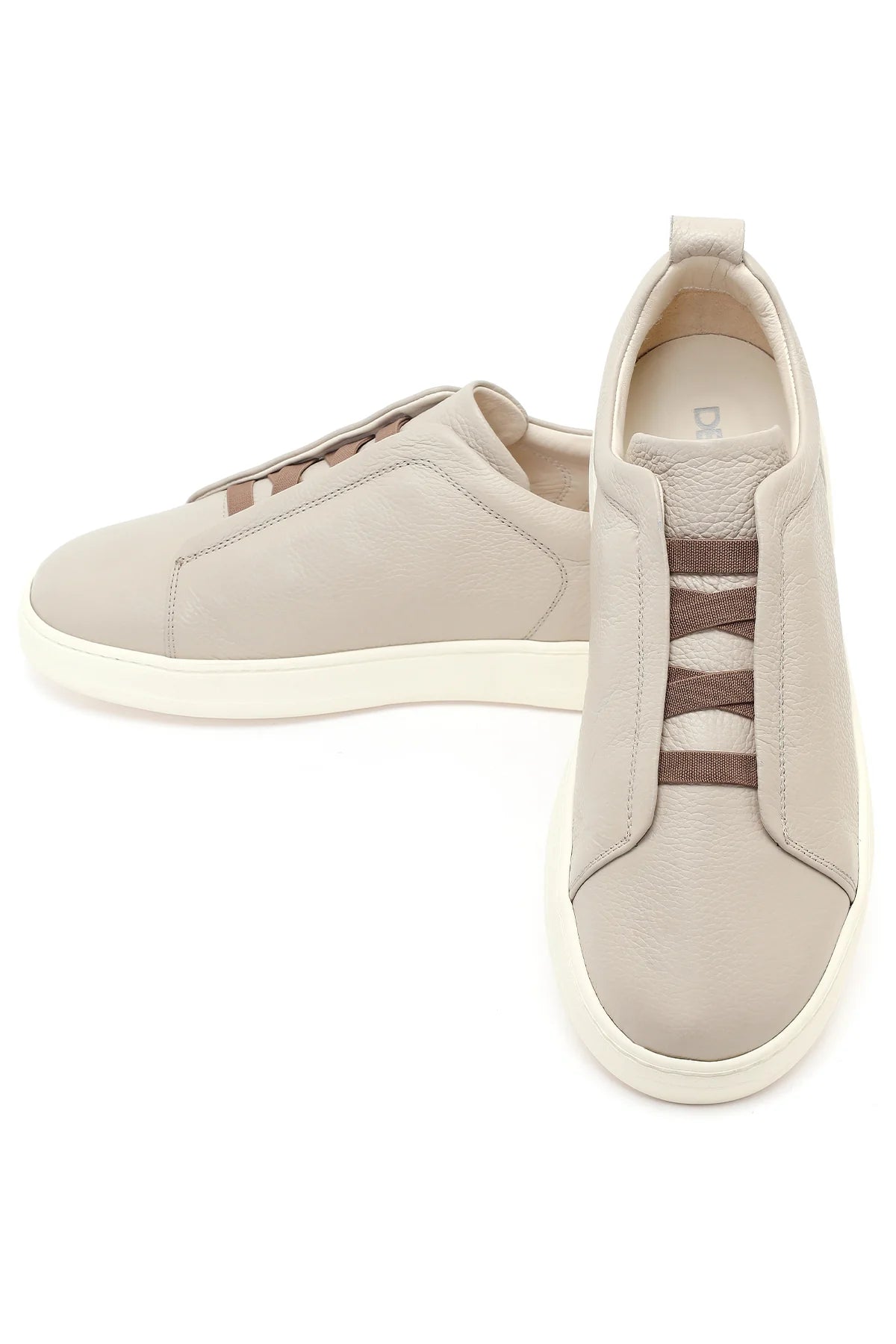 Erkek Açık Gri Deri Sneaker
