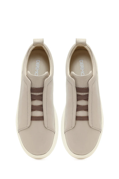 Erkek Açık Gri Deri Sneaker