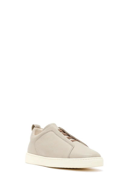 Erkek Açık Gri Deri Sneaker