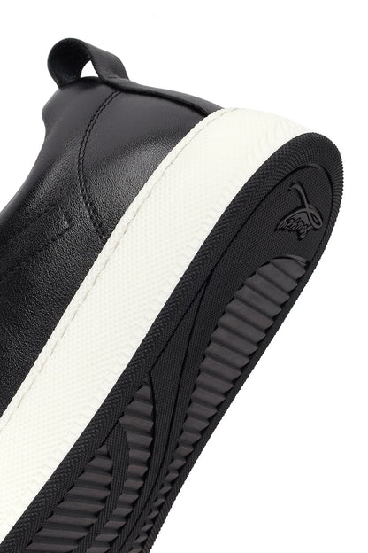 Erkek Siyah Bağcıklı Kalın Tabanlı Deri Sneaker