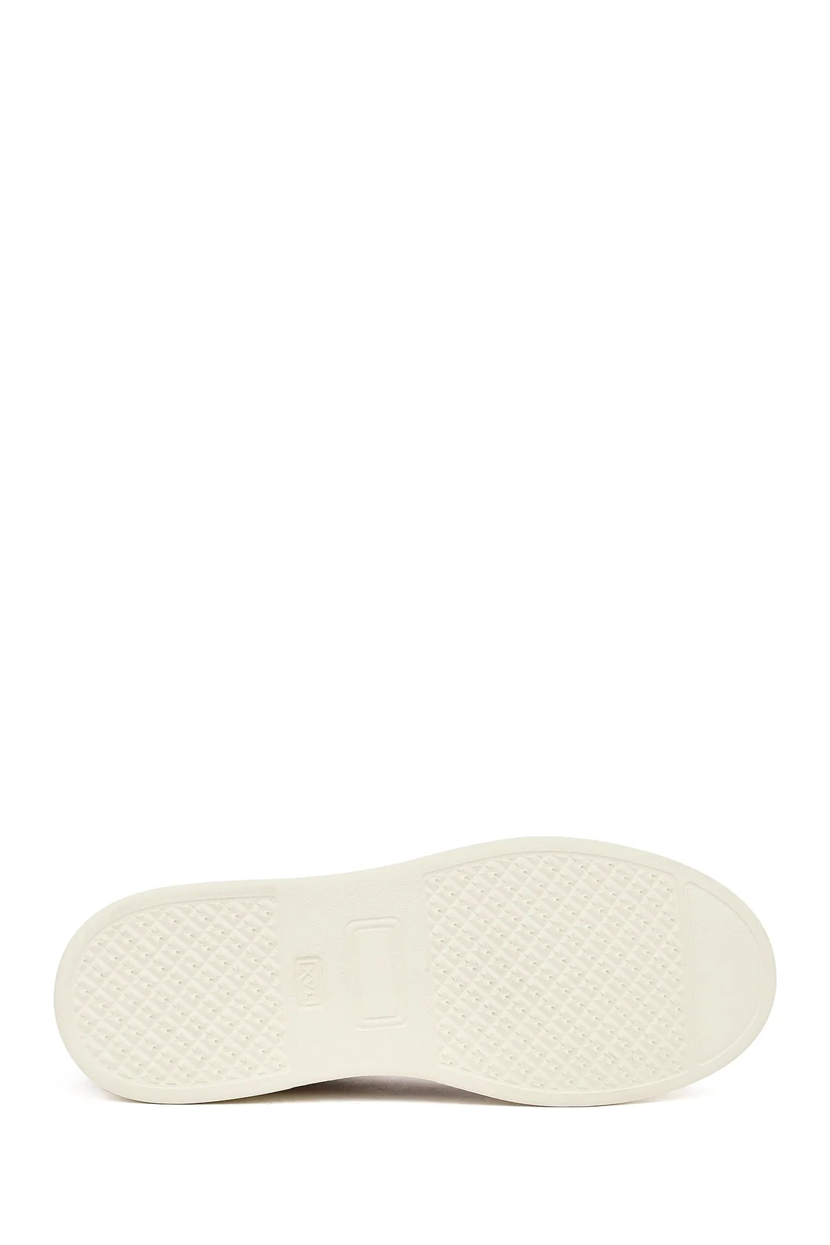 Erkek Bej Bağcıklı Kalın Tabanlı Süet Deri Sneaker