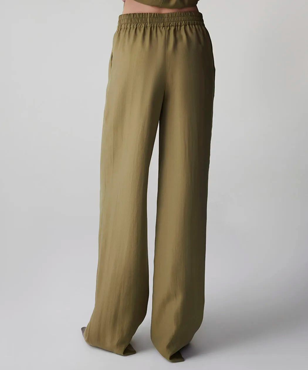 Haki Elastik Bel Wide Leg Fit Pantolon Is1260003156176 | Ipekyol