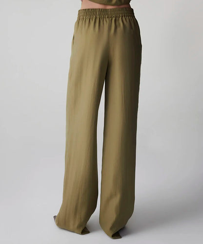 Haki Elastik Bel Wide Leg Fit Pantolon Is1260003156176 | Ipekyol