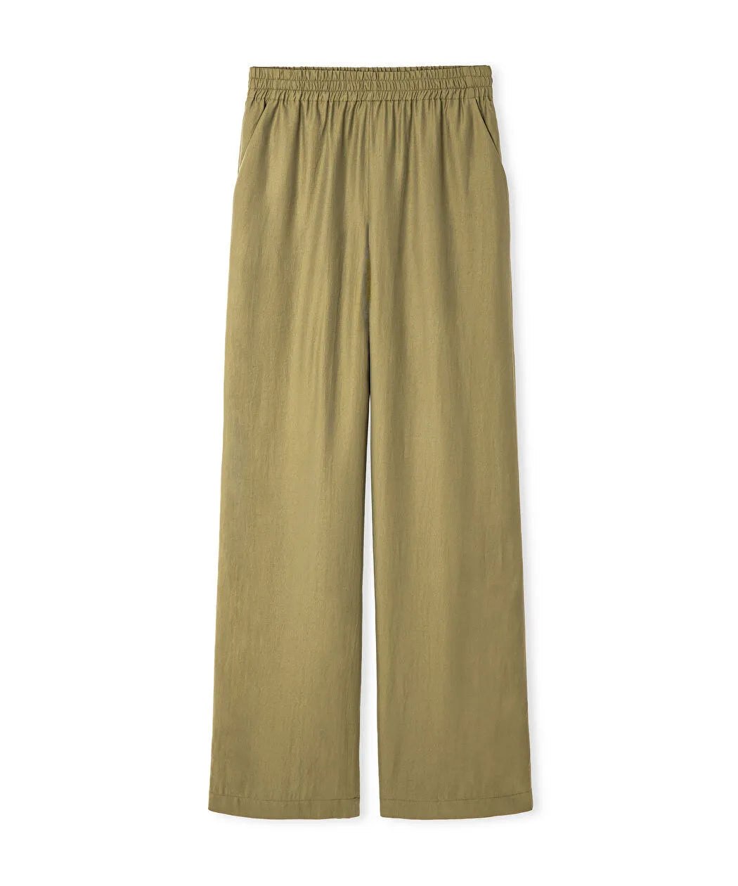 Haki Elastik Bel Wide Leg Fit Pantolon Is1260003156176 | Ipekyol